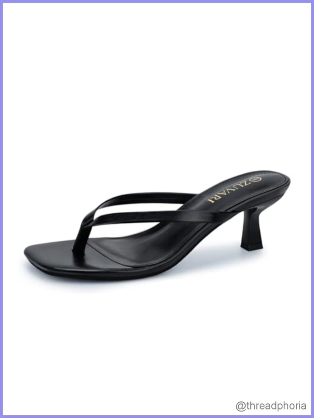 Kitten Heel Sandals Square Toe Flip Flop Thong Heels for Women